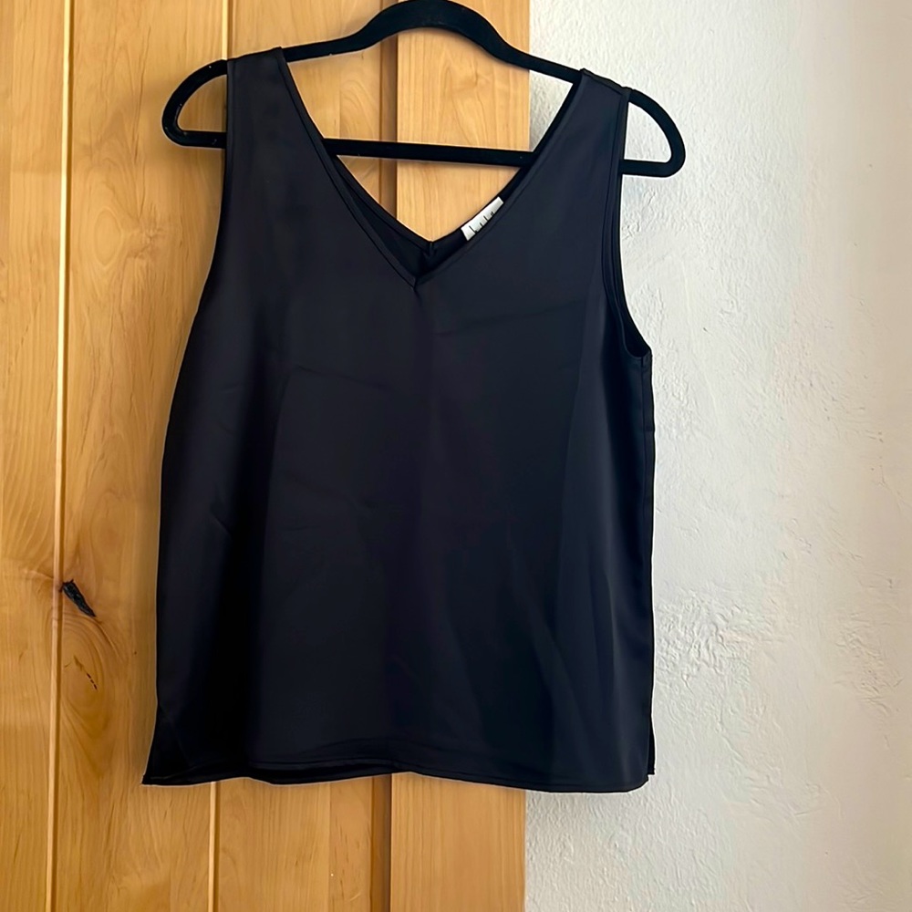 Nicole Miller New York Black Satin Blouse